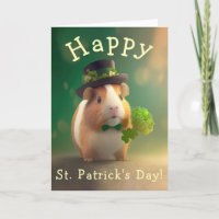 Adorable Guinea Pig Good Tidings St. Patrick's Day