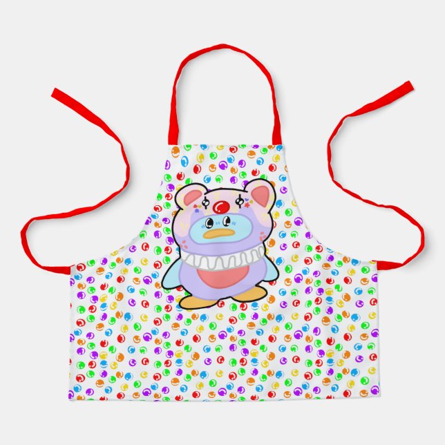 Adorable Gum Ball and Clown Baking Apron (Front)