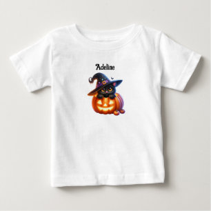Adorable Halloween Cat Pumpkin Design Baby T-Shirt