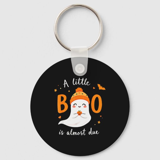Adorable Halloween Ghost A Little Boo Is Almost Du Key Ring (Front)