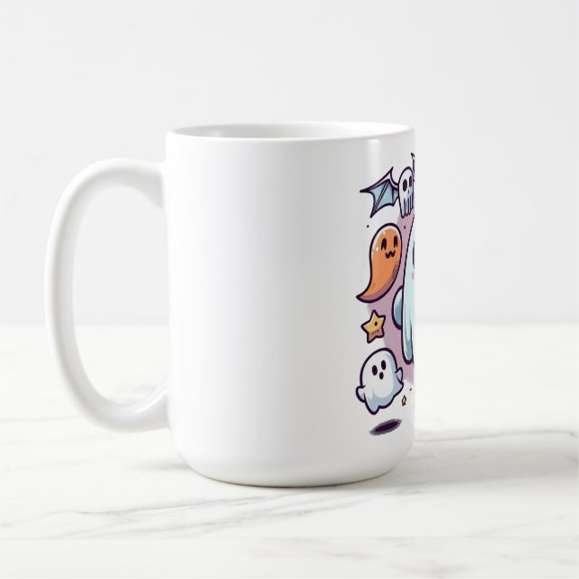 Adorable Halloween Ghost Squad & Spooky Friends Coffee Mug (Left)