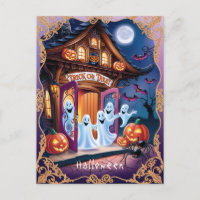 Adorable Halloween Ghosts at the Doorstep