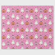 Adorable Halloween Ghosts & Pumpkins Pink
