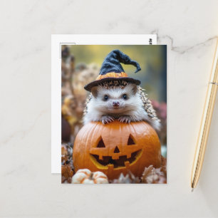 Adorable Halloween Hedgehog Postcard