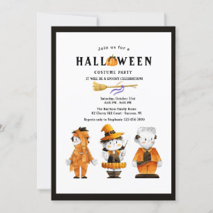 Adorable Halloween Kids Costume Party Invitation