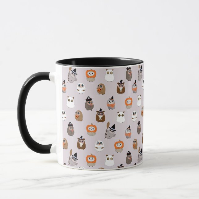 Adorable Halloween Owls Pattern Mug (Left)