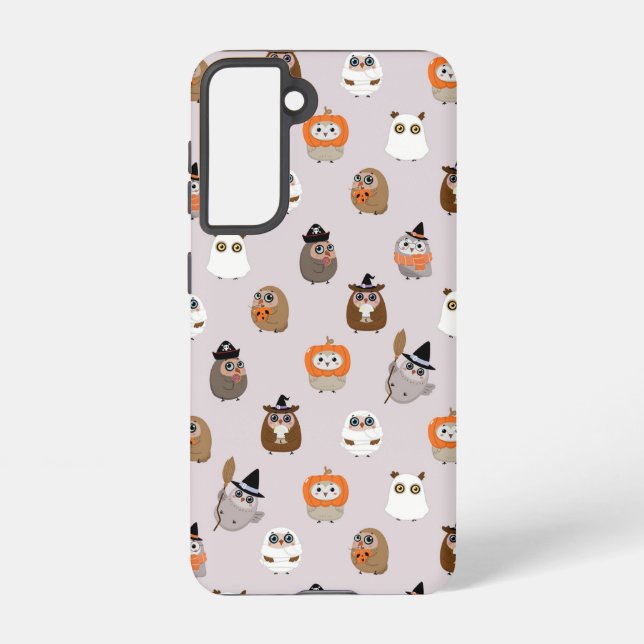 Adorable Halloween Owls Pattern Samsung Galaxy S21 Case (Back)
