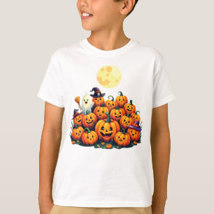Adorable Halloween Pumpkins with smiling faces T-Shirt