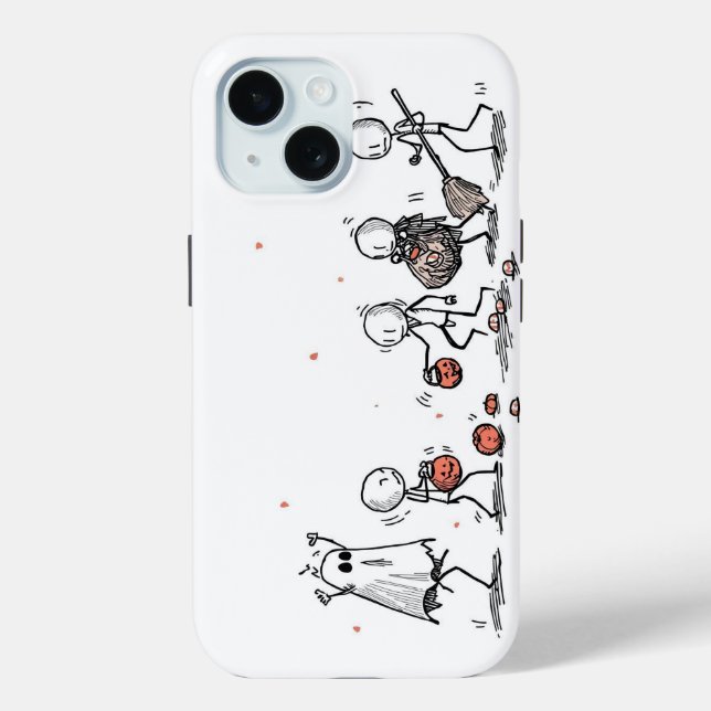 Adorable Halloween Stick Figure Scene Case-Mate iPhone Case (Back)