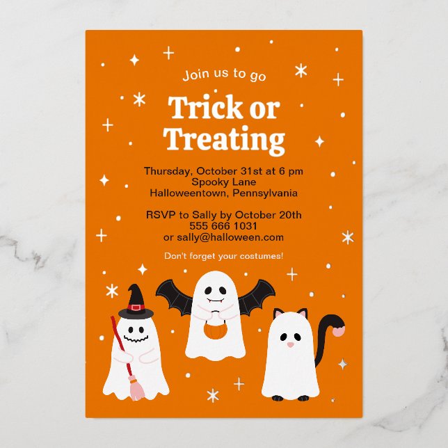 Adorable Halloween Trick or Treating Ghosts Custom (Front)