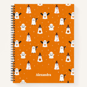 Adorable Halloween Trick or Treating Ghosts Custom Notebook