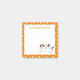 Adorable Halloween Trick or Treating Ghosts Post-it Notes