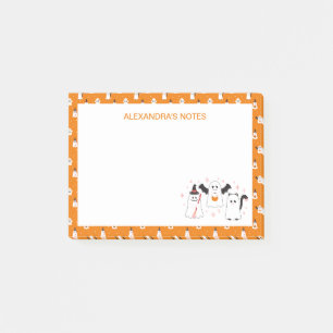 Adorable Halloween Trick or Treating Ghosts Post-it Notes