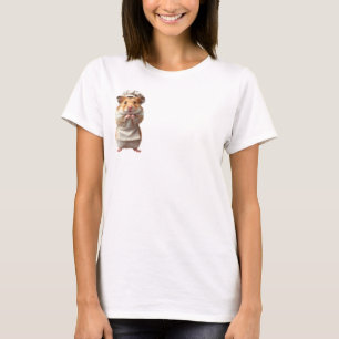 Adorable Hamster Chef in White Apron and Baker Hat T-Shirt