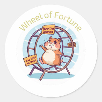 Adorable Hamster Humour – Wheel of Fortune Parody Classic Round Sticker