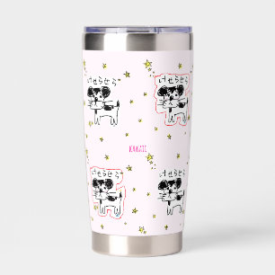 Adorable Hand-Drawn 'Keserasera Dog' and Stars Sta Insulated Tumbler