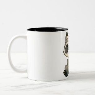 Adorable Hand-Drawn Racoon Illustration Two-Tone Coffee Mug