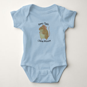 Adorable Hand-Painted Mouse Baby Bodysuit