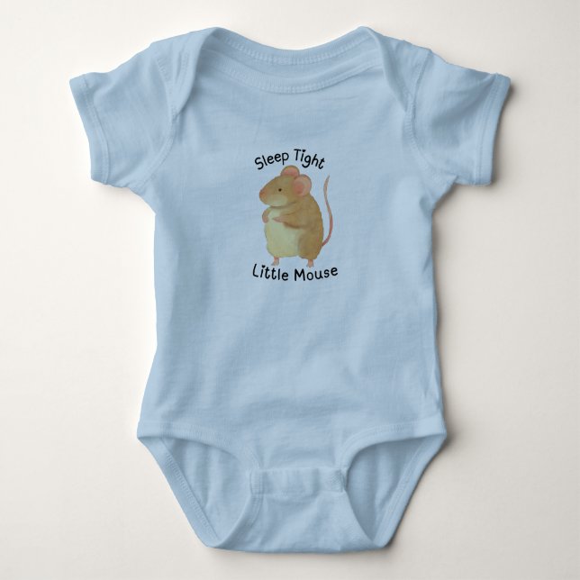 Adorable Hand-Painted Mouse Baby Bodysuit (Front)