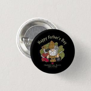 Adorable Handyman & Carpenter Garden Gnome 3 Cm Round Badge