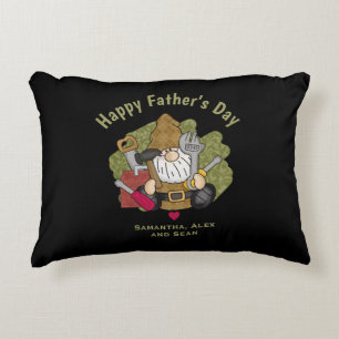 Adorable Handyman & Carpenter Garden Gnome Decorative Cushion