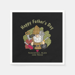 Adorable Handyman & Carpenter Garden Gnome Napkin