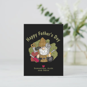 Adorable Handyman & Carpenter Garden Gnome Postcard