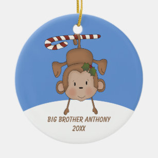 Adorable Hanging Monkey Big Brother Ornament