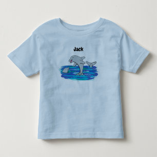 Adorable happy dolphins cartoon illustration toddler T-Shirt