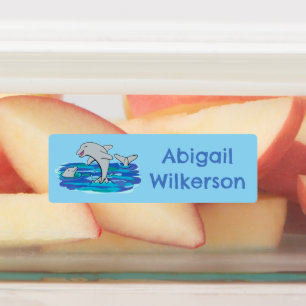 Adorable happy dolphins cartoon personalised