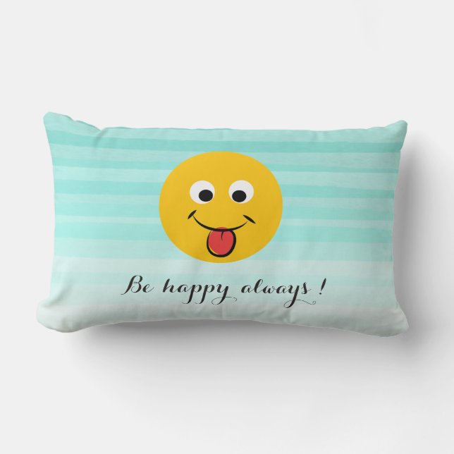 Adorable Happy  Emoji Face-Be happy always Lumbar Cushion (Front)