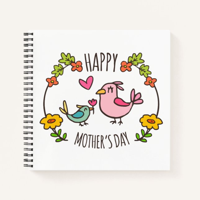 Adorable Happy Mother's Day Guestbook Notebook (Front)