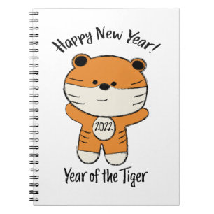 Adorable Happy New Year 2022 Year of the Tiger Notebook