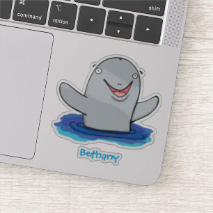 Adorable happy porpoise cartoon illustration