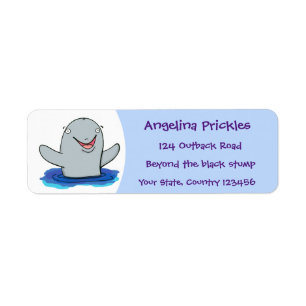 Adorable happy porpoise cartoon illustration