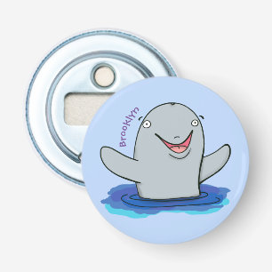 Adorable happy porpoise cartoon illustration bottle opener