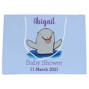 Adorable happy porpoise cartoon illustration large gift bag