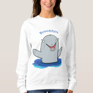 Adorable happy porpoise cartoon illustration sweatshirt