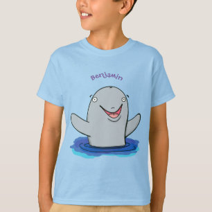 Adorable happy porpoise cartoon illustration T-Shirt