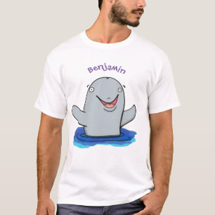 Adorable happy porpoise cartoon illustration T-Shirt