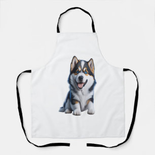 Adorable HD Alaskan Malamute Puppy Portrait - Embr Apron