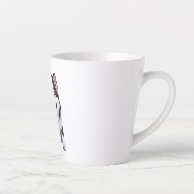 Adorable HD Alaskan Malamute Puppy Portrait - Embr Latte Mug (Right)