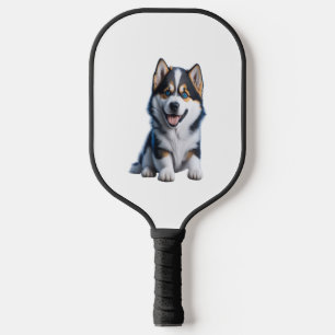 Adorable HD Alaskan Malamute Puppy Portrait - Embr Pickleball Paddle