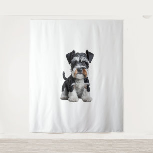 Adorable HD Miniature Schnauzer Puppy Portrait - E Tapestry