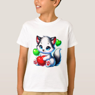 Adorable Heart-Hugging Puppy Art T-Shirt