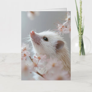 Adorable Hedgehog Among Spring Blossoms Foil Greeting Card