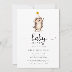 Adorable Hedgehog Baby Shower Invitation