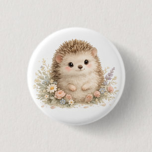 Adorable Hedgehog European Garden 3 Cm Round Badge