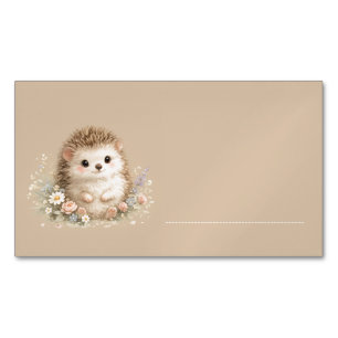 Adorable Hedgehog European Garden Magnetic Business Card
