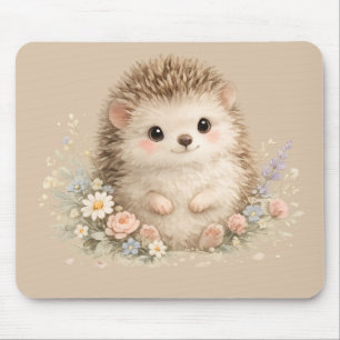Adorable Hedgehog European Garden Mouse Mat